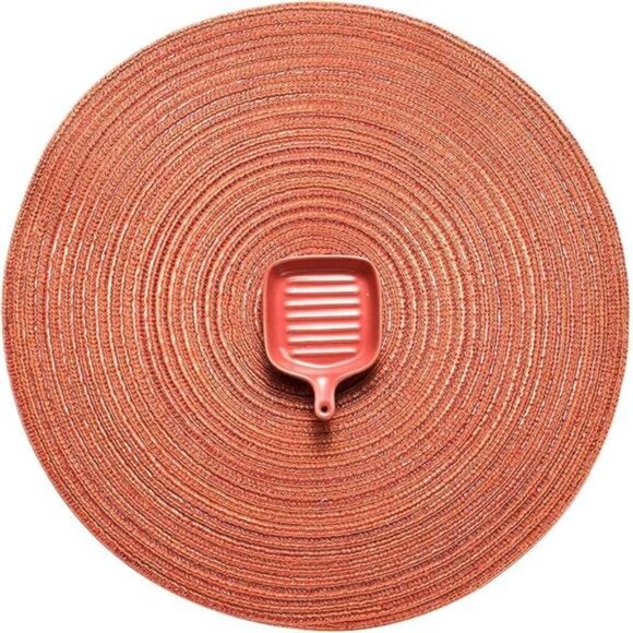 Round Placemats Set of 6 Round Braided Placemats 15 Inch Table Mats for Dining - Picture 7 of 7